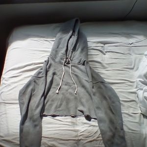 Grey crop top hoodie
